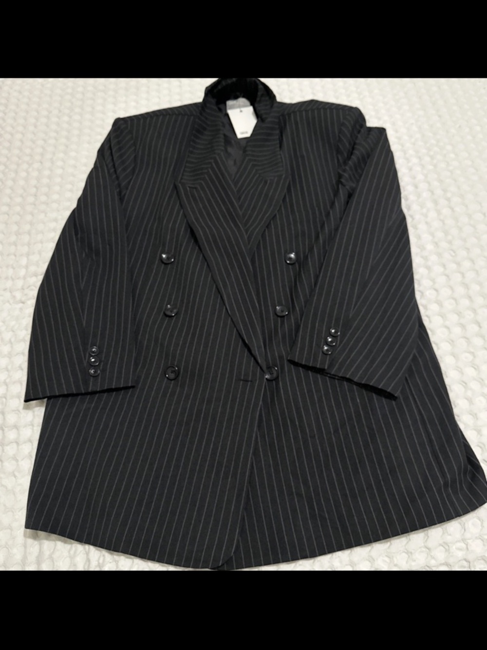 ASOS Black Pinstripe Double-Breasted Blazer